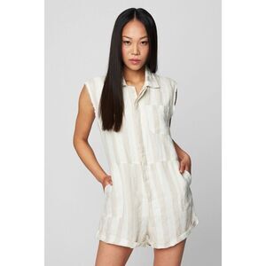 NWT - Blank NYC Striped Linen Romper In Changing Lanes